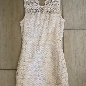 White lace mini dress
